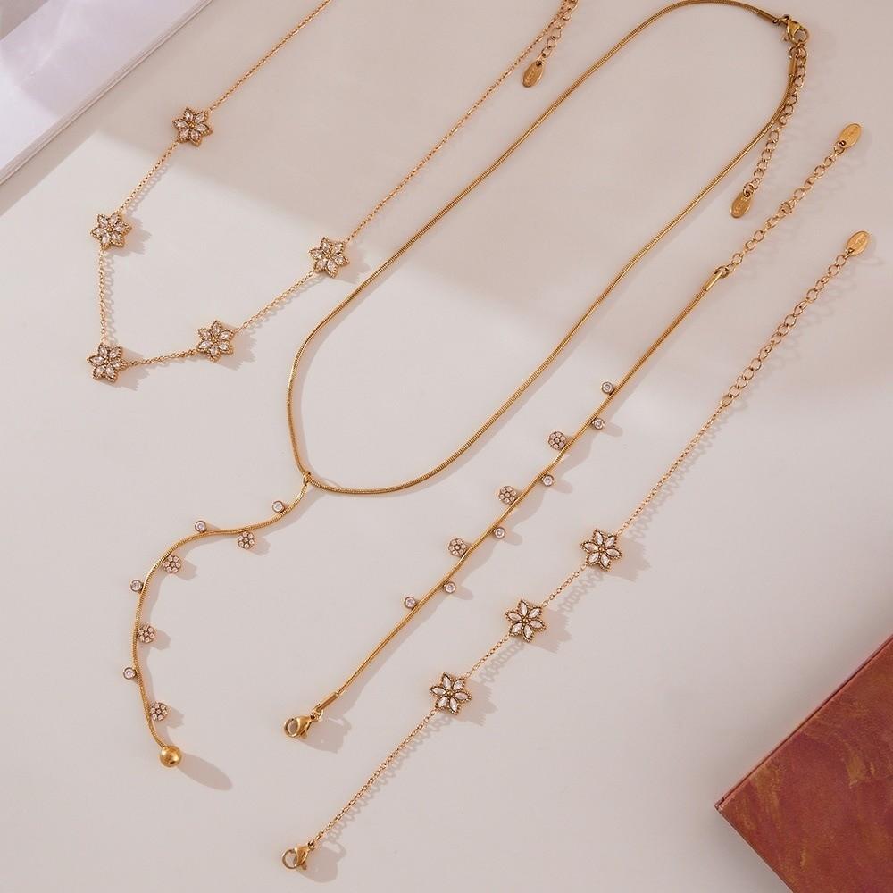 Elegant Y Chain Necklace Bracelet Choker Necklace Fashion Zircon Necklace Women Jewelry