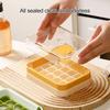 Ice Cube Tray with Lid 15 Cubes Ice Grid Easy-Release Silicone Bottom Stackable Ice Trays for Freezer