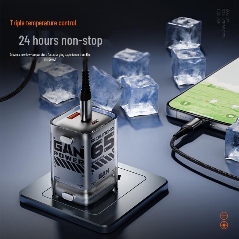 WOPOW 65 Вт GaN Быстрое зарядное устройство с несколькими портами Type-C