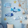 Ocean Theme Wooden Fish Wall Decor Marine Style Nautical Wall Art  Living Room Decor