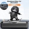 Car Temporary Parking Mobile Phone Number Plate Holder Cool and Cute Creative Skateboard Bear Automobile Interior Accessories