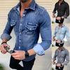 New Retro European And American Long Sleeve Jeans Shirt Men's Fashion Shirt