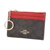 New COACH Coated Canvas Card Holder Mini Women's Red CW870-IMXD0