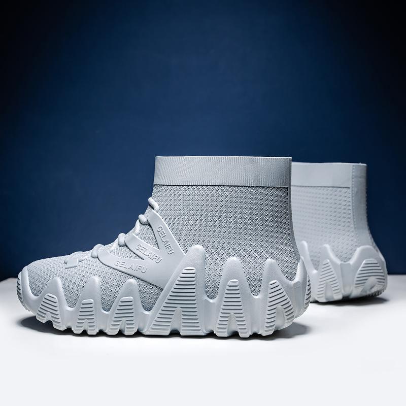 Модные зимние ПВХ водонепроницаемые мужские зимние ботинки с толстым дном, нескользящие, модные и повседневные, плюс бархатные теплые мужские ботинки, рабочая обувь