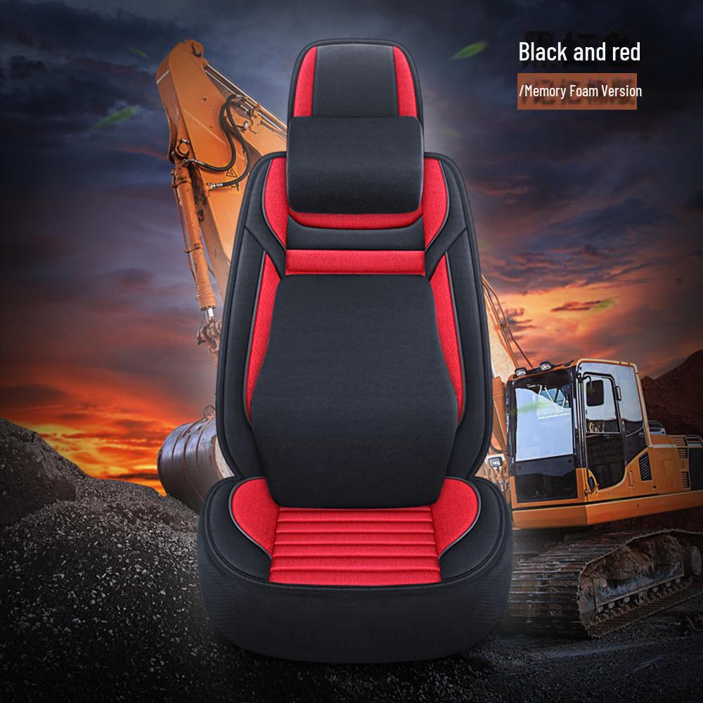 Подушка для сиденья экскаватора - дышащий льняной чехол для одного сиденья, универсальная посадка, подходит для всех сезонов.