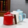 Керамическая чашка для воды, чашка для чая с крышкой, офисная чашка, подарочная коробка, чашка из белого фарфора с фильтром-вкладышем, подарок