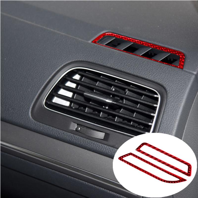 Защитное украшение салона автомобиля, красная наклейка из углеродного волокна для Volkswagen VW Golf 7 GTI MK7 2014-Стайлинг