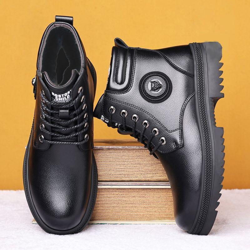 Winter Cotton Shoes Men's Warm Wool Piled Thickened Casual High-top Shoes Men's Non-slip Men's Shoes