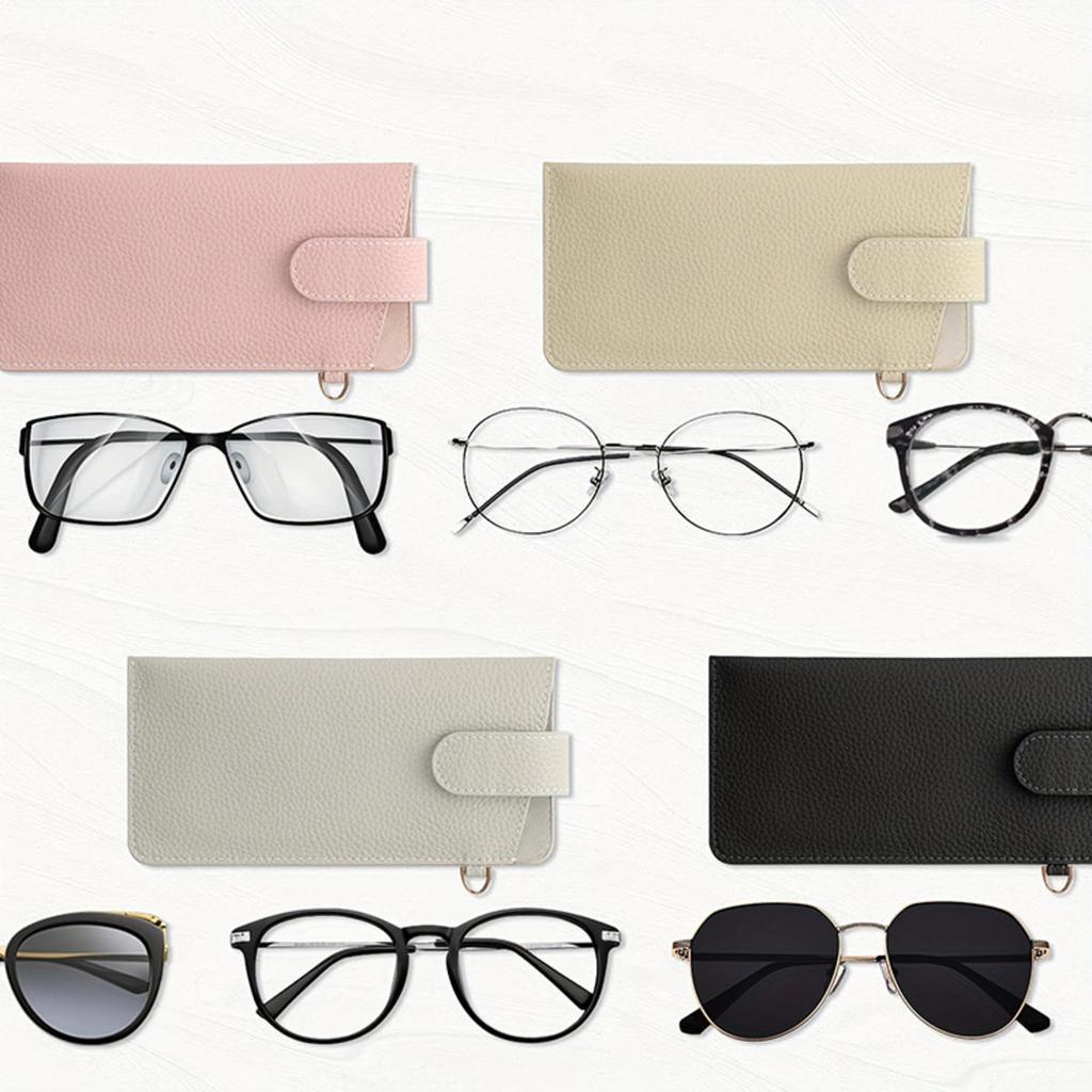 Hanging Glasses Case Soft Leather Sunglasses Storage Bag Portable Hangable Pocket Cases Slim Travel Pouch For Sunglasses Women