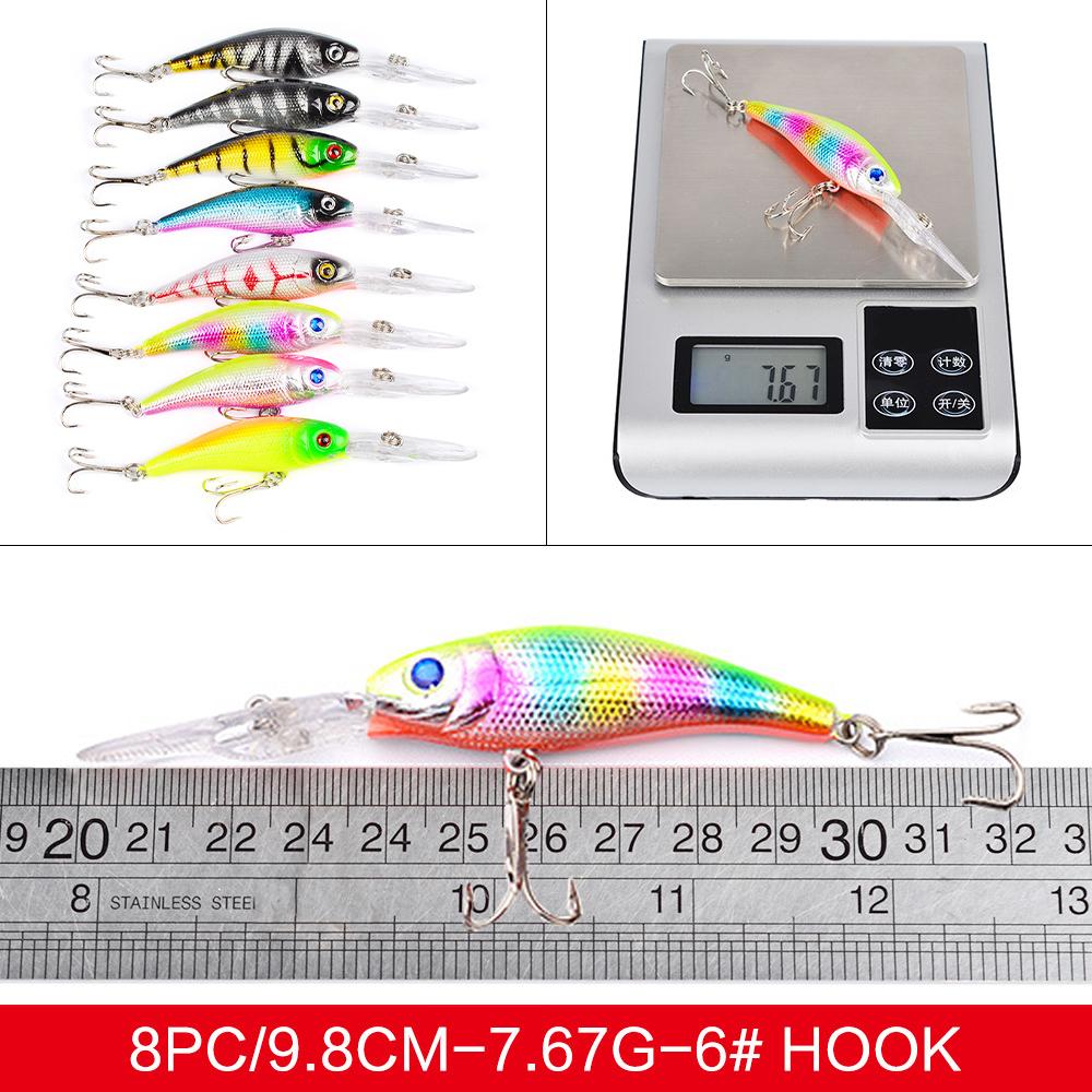 Набор из 43 рыболовных приманок, мягкие и твердые рыболовные приманки, набор наживок с крючками для морской и пресной воды