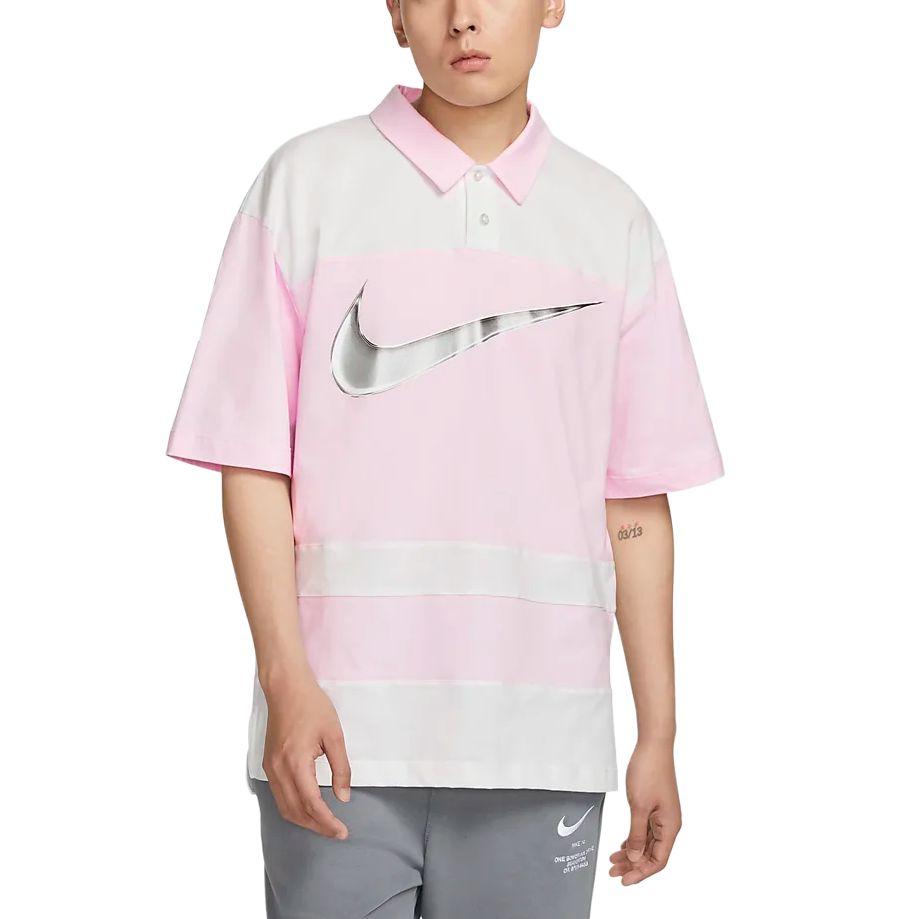 Nike Спортивная рубашка-поло с коротким рукавом Color Block, мужские топы Foam-Pink FN3694-125