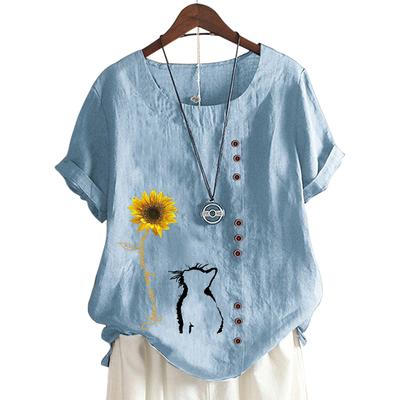 Женственный и веселый женский хлопковый топ с 11 вариантами ярких принтов