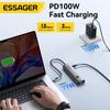 Essager USB C ХАБ 4K 7-в-1 Type C на HDMI PD 100 Вт SD&TF USB 3.0 5 Гбит/с Многопортовый адаптер для MacBook Ноутбука iPad Телефона Разветвитель