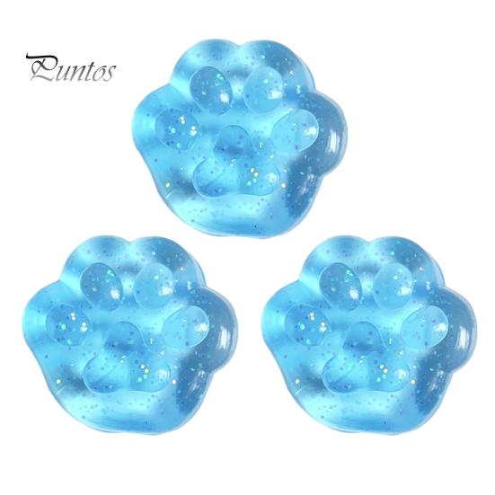 3/5Pcs Clear Cat Paw Squeeze Toy Anxiety Stress Relief Transparent Kitten Paw Pinch Sensory Toy Kids Teens Adults Soft TPR Stress Ball Animal Paw