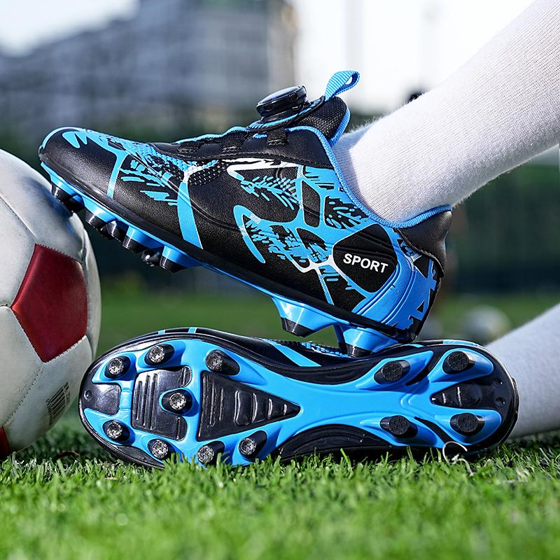 28-39 школьные новые детские футбольные бутсы с вращающейся пряжкой и шипами, футбольные бутсы для детей