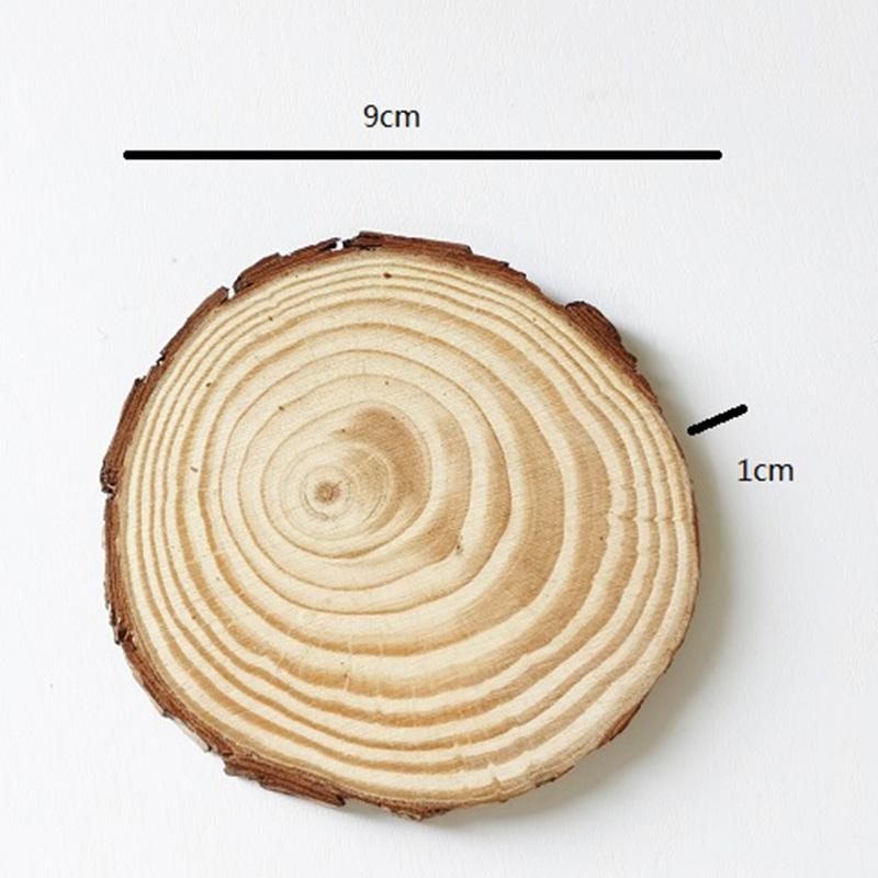 7/9/10/12cm Natural Pine Round Unfinished Wood Slices Circles With Tree Bark Log Discs DIY Crafts Wedding Party Painting Coaster