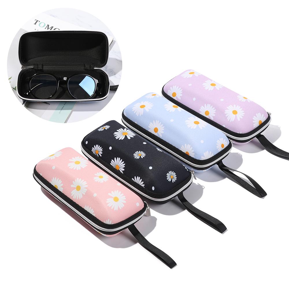 Fashion EVA Zipper Waterproof Portable Fresh Daisy Large Capacity Glasses Box Eyeglasses Case