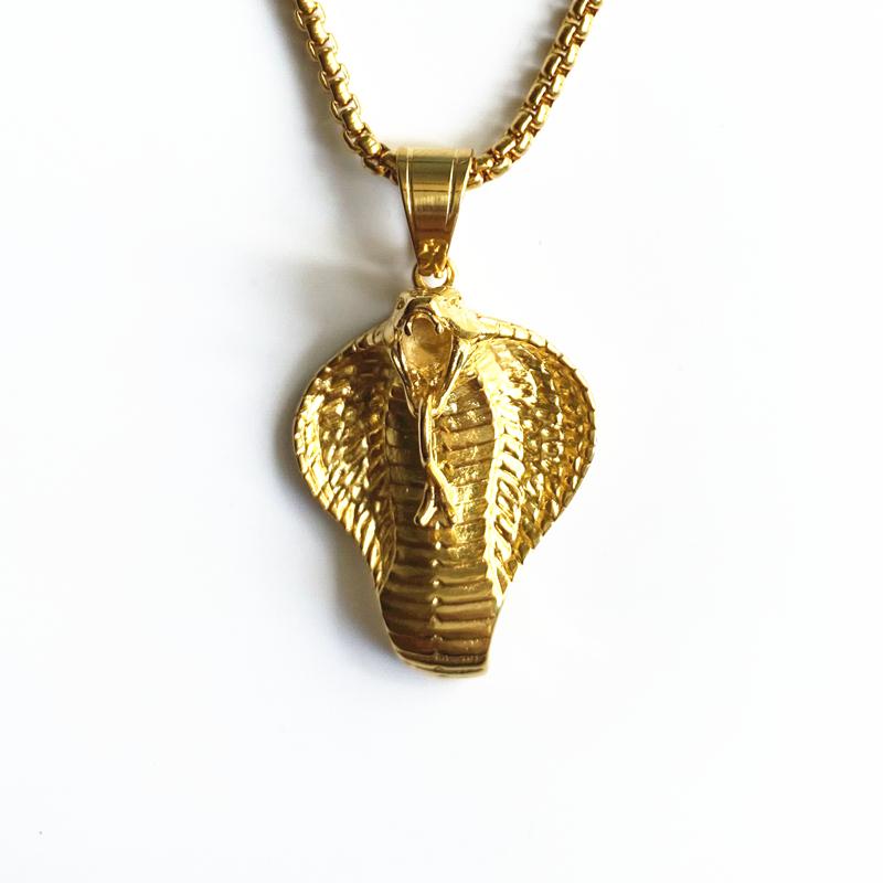 New Arrival Hip Hop Snake Cobra Pendants Necklace for Women/Men Punk Gold Color Stainless Steel Chain Trendy Jewelry Gifts