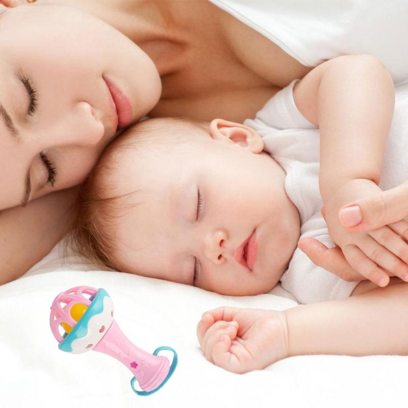 Baby Chew Toy With Textured Roller Ball And Gentle Rattle Sound For Hand Eye Coordination