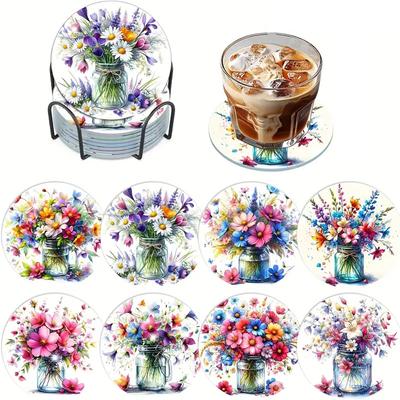 8 штук/набор подставок с алмазным цветочным узором, подставки для DIY с подставкой, подходят для начинающих и взрослых, товары для искусства и рукоделия в подарок