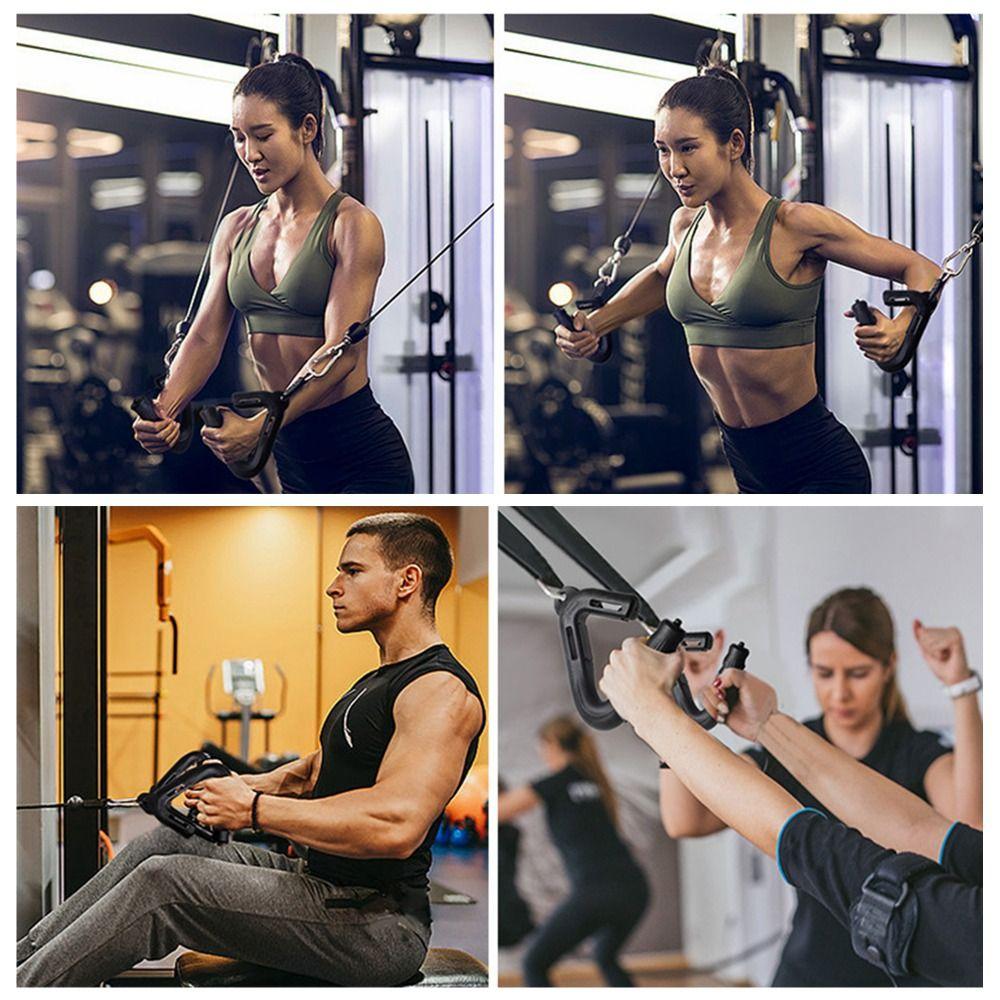 1 пара с отверстием для каната, вертикальная ручка, треугольная ручка для тяжелой атлетики, тяга назад