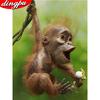 Полная дрель Алмазная картина 5D Животное Вышивка Мозаика Обезьяна Домашнее украшение