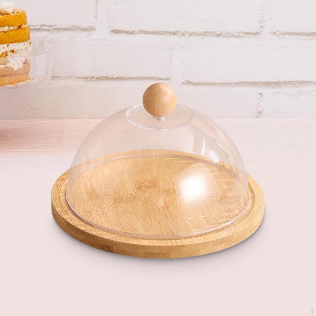 Cake Stand Holder Pie Bread Holiday Treat Covered Serving Platter Round Tray for
