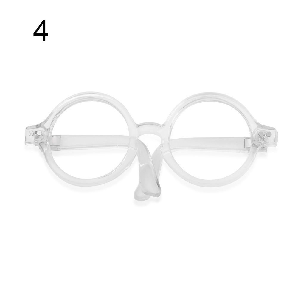 Round Frame Candy Color Toys Eyewear Clear Lens Eyeglasses Plush Doll Miniature Doll Glasses