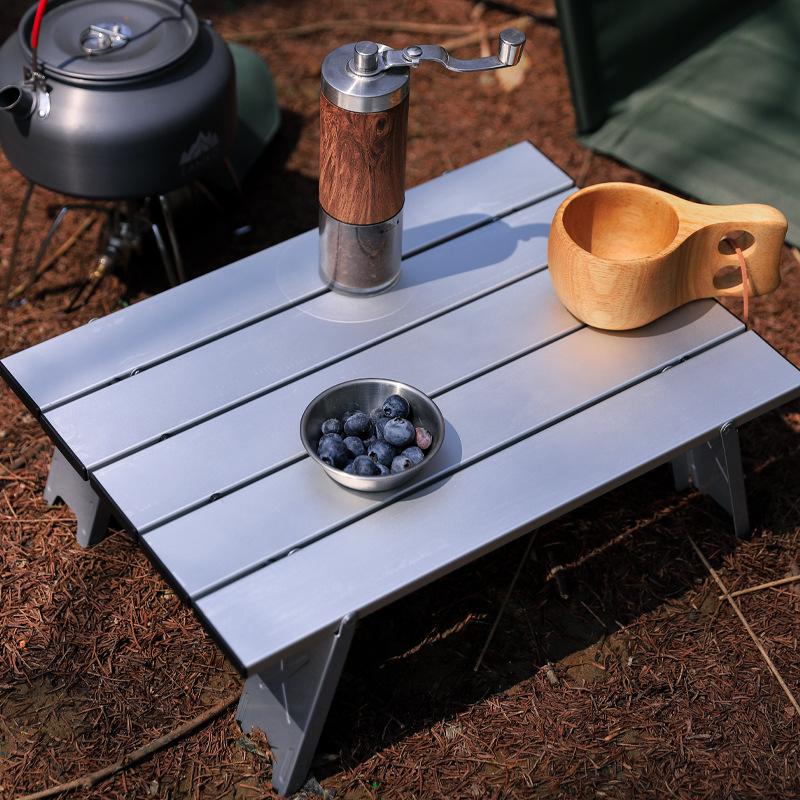 Ultralight Aluminum Folding Table Portable Mini Camping Desk Compact Design for Tent Picnic Outdoor Travel Tea Party