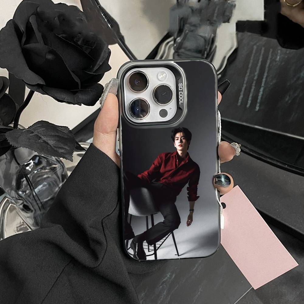 KOP Чехол для телефона Чжан Линхэ Для iPhone17, 16,15,14,13,12 Pro Max Черный Конфетный Матовый Ударопрочный Чехол