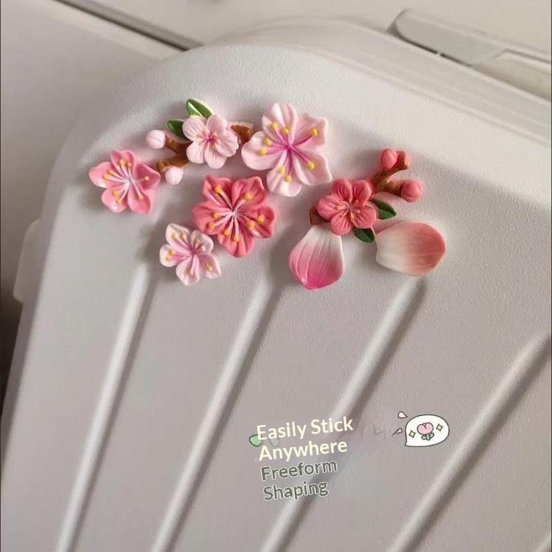 8/32 шт. 3D плавающие цветы сакуры, наклейки для DIY из смолы, задние украшения для автомобиля, подходят для автомобилей, электромобилей