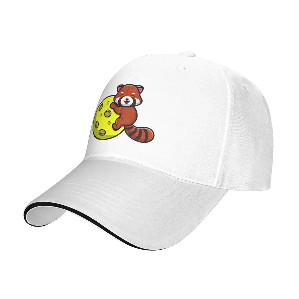 Cute Red Panda on The Moon Baseball Caps Printing Sandwich Brim Hats Fashion Spring Summer Solid Sunhat Daily Outdoor Travelling