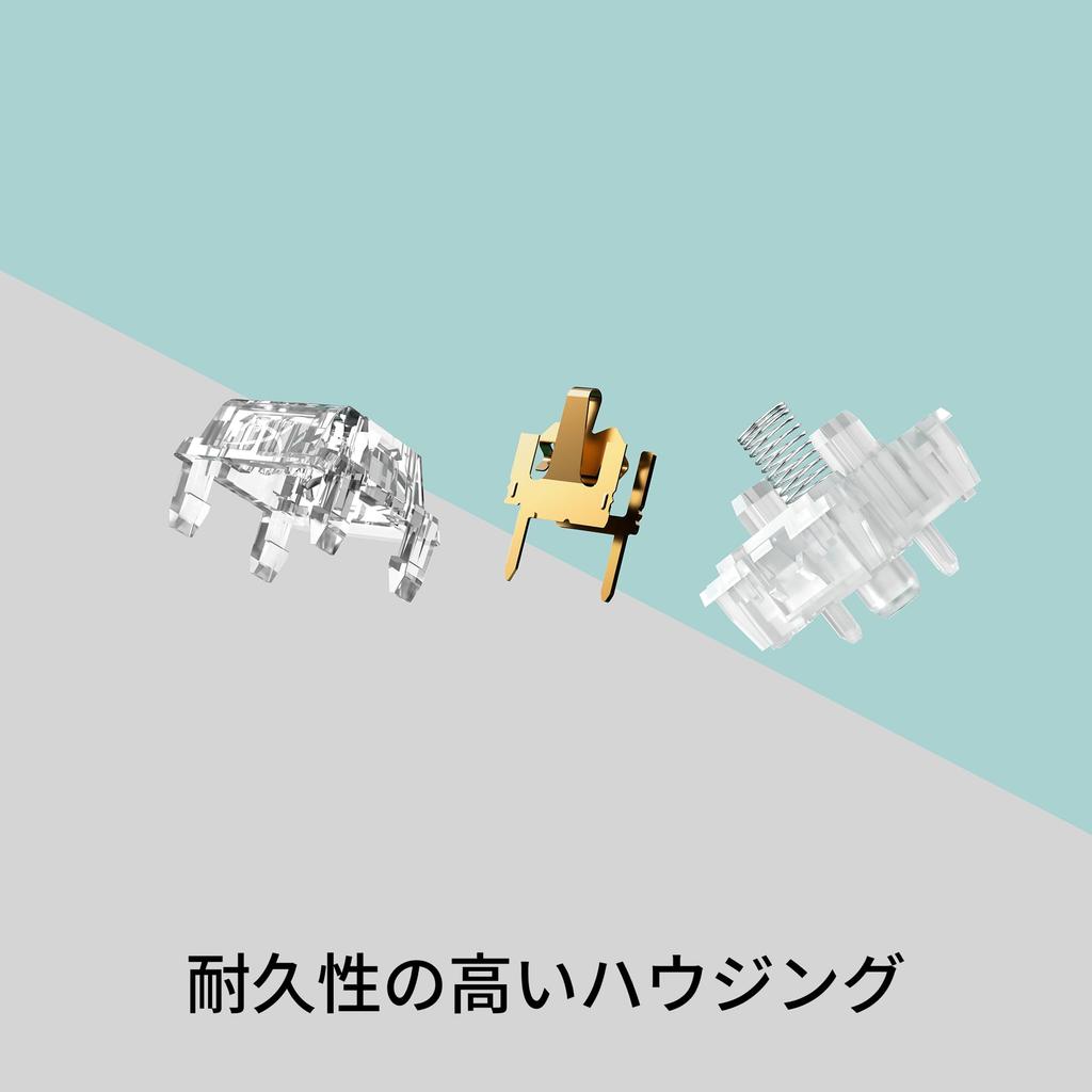 HyperX Tactile Aqua Mechanical Keyboard Switches, 5-Pin, 1.8mm Actuation Point, 4mm Stroke, 45g Force, Pre-Lubricated, HyperX Alloy Rise Compatible