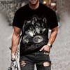 Couple Wolf Print T-Shirt Men's 3D T-Shirt Drop Ship Top Short Sleeve Camiseta Round Neck T-Shirt Fashion Casual Brand