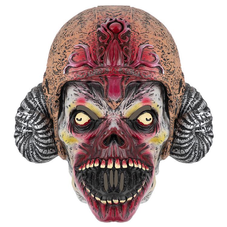 Halloween Mask Biohazard Zombie Latex Mask Warrior Skull Headgear Escape Room Props COS