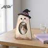 Thick Wooden Picture Board Halloween Photo Frame, Pumpkin/Ghost Frame for Wall Ghost Theme Home Ornament Hanging or Desktop Display, Personalized