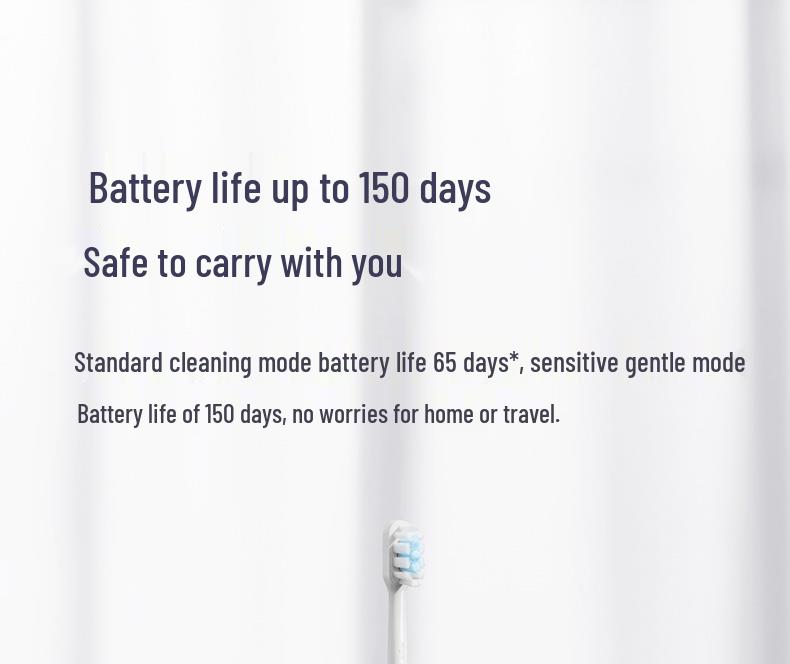 Звуковая зубная щетка Mijia T302: Водонепроницаемая, Индукционная зарядка с 4 насадками-щетками, Идеально подходит для студентов.