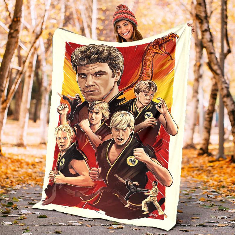 Cobra Kai Flannel Blanket Soft Warm All-Season Throw, Design for Camping, Car Travel, Hiking Sofa, Bed, Office Perfect Gift for Parties