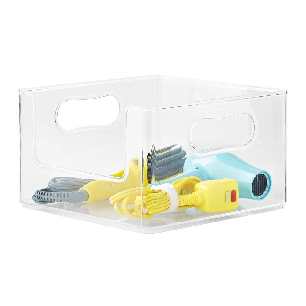 Контейнер с открытым передом Прозрачный пластиковый модульный органайзер для хранения 10 дюймов x 10 дюймов x 6 дюймов