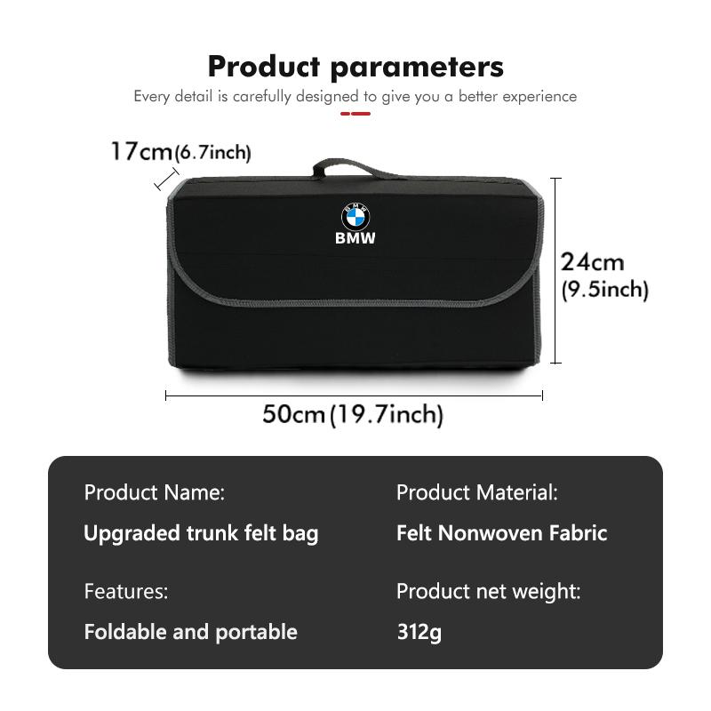 BBJP8 Car Trunk Travel Portable Organizer Box Folding Storage Bag For BMW M Sport M2 M3 M4 M5 M6 E46 E90 E60 F10 F20 E87 X3 X6