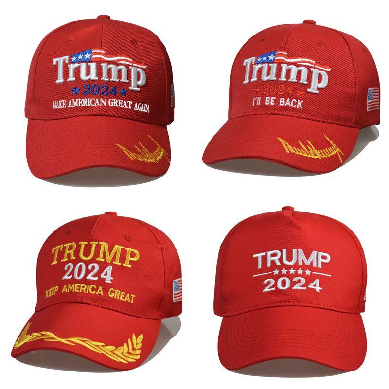 Trump Take America Back Usa Signature 2024 Red Shadow Embroidered Cap Hat
