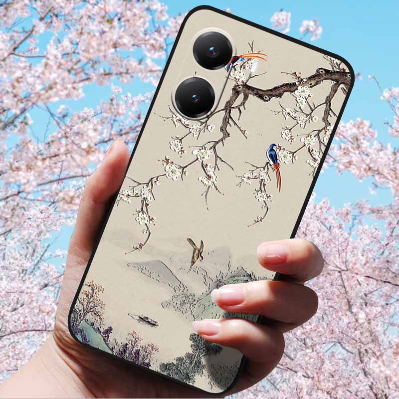 Для Xiaomi Poco X7 Pro 3D Рельефный Цветок Тиснение Мягкий Силиконовый Чехол Мультяшная Расписная Задняя Крышка для Poco X7 Pro с 3D Рельефным Чехлом