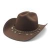 Ковбойская шляпа в этническом стиле для мужчин и женщин, цилиндр с большими полями, шерстяная джазовая шляпа, фетровая шляпа