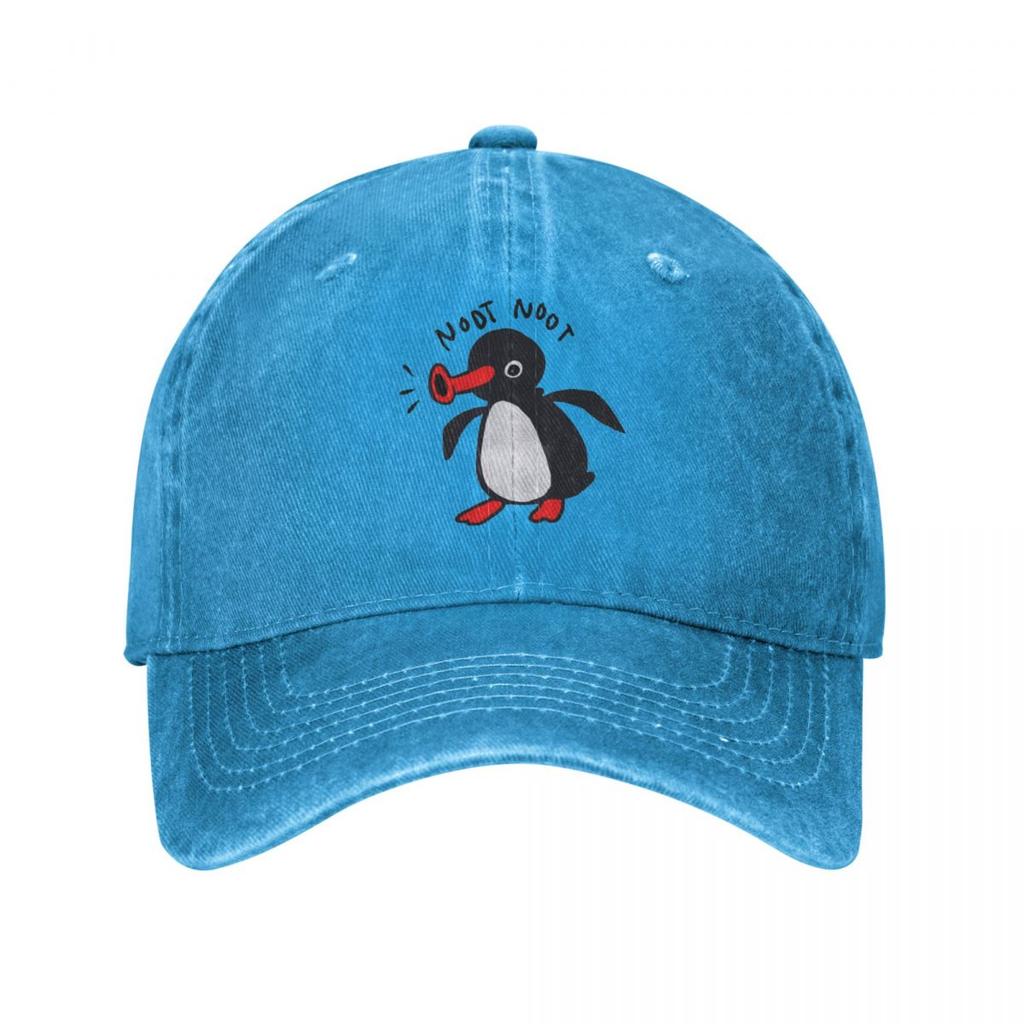 Noot Noot Pingu Retro Funny Baseball Cap Vintage Distressed Denim Snapback Hat Unisex Women Outdoor Summer Adjustable Fit Caps Hat