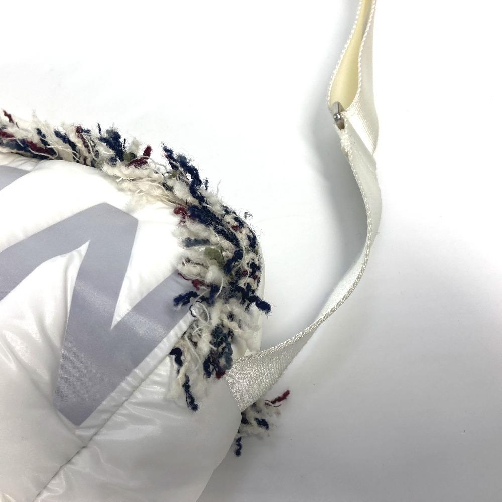 CHANEL fringe CocoNeige CC Coco Logo Crossbody Shoulder Bag Nylon White