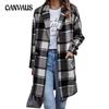 Осенне-зимнее женское пальто в плюшевую клетку средней длины с карманами, пальто в британском стиле, подпальто