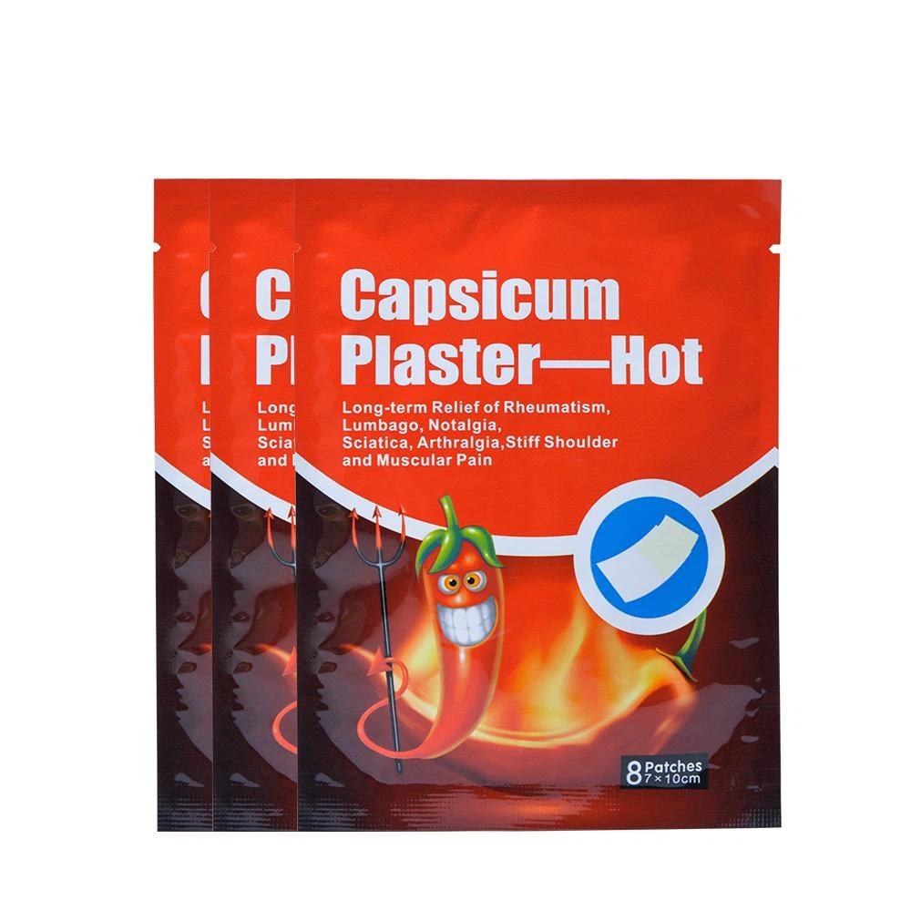 8 шт., обезболивающий пластырь с горячим перцем, стручковым перцем, спиной, шеей, плечами, китайский травяной пластырь для суставов