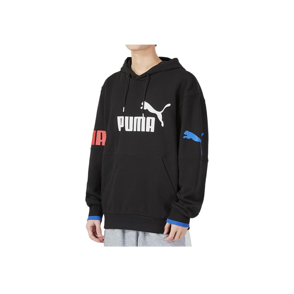Puma Толстовка с капюшоном Power Colorblock и однотонным логотипом, мужские топы, черный 676667-56