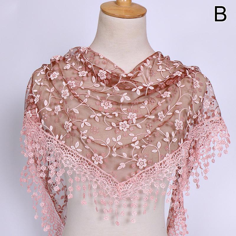 Women's Scarves Tassel Floral Lace Scarf Summer Clothing Accessories Fashion Shawl