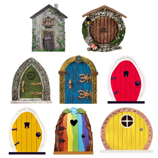 Деревянные сказочные ворота, садовые сказочные двери, миниатюрные аксессуары, гладкие края, реалистичное миниатюрное украшение для сказочной двери